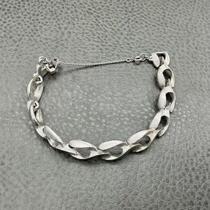 Monet Bracelet Womens Silver‎ Tone Textured Link Safety Chain Costume Jewelry